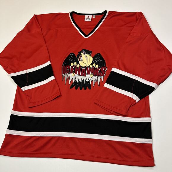 Vintage Port Huron Ice Hawks Hockey Jersey Mens Size 56 XXL 2XL Red 007 R Hockey - Picture 5 of 14
